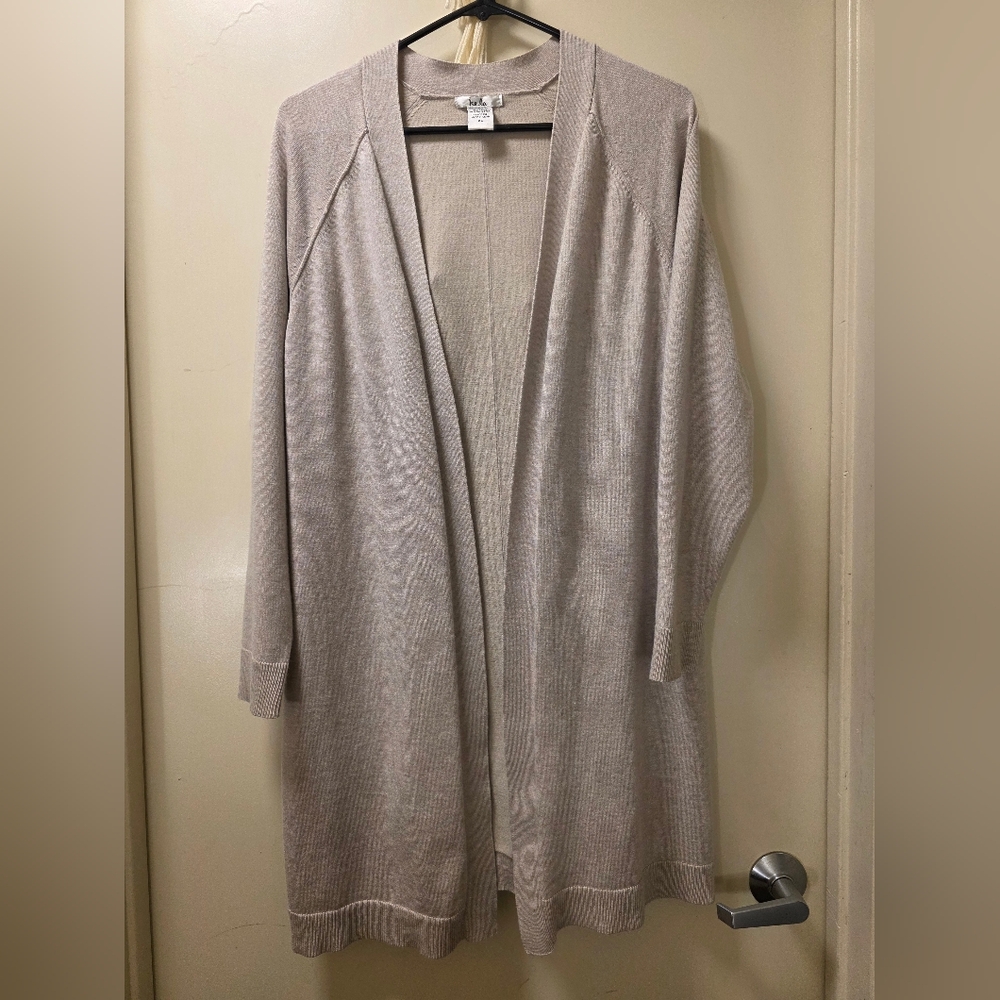 Women's Cream Open-Front Sweater